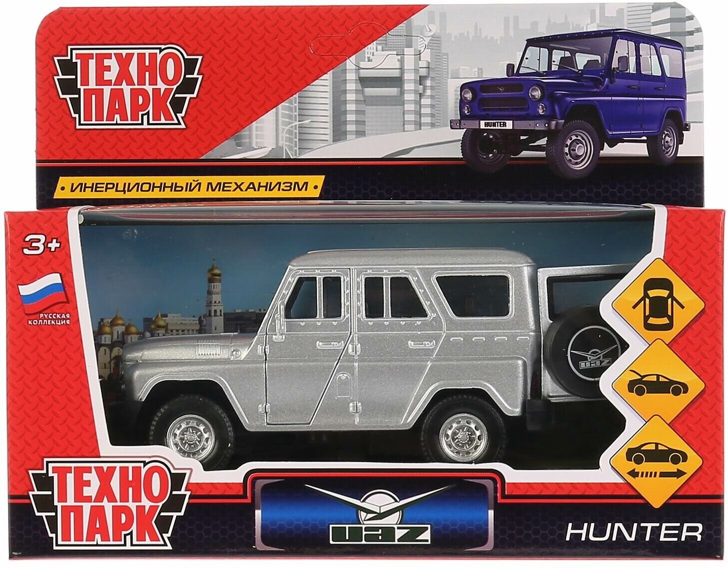 Машина инерционная Технопарк UAZ Hunter, длина 12 см (HUNTER-SL)