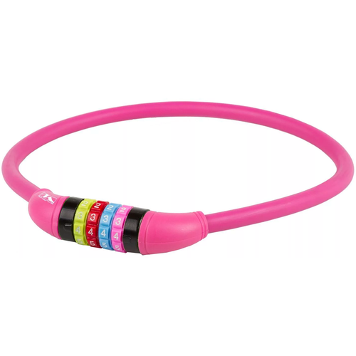 фото Замок 231058 вело кодовый 12х650 мм силиконовый розовый m-wave