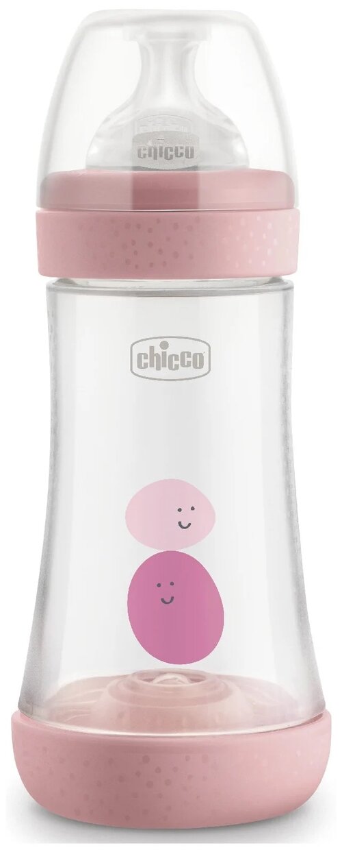 Chicco Бутылочка Perfect 5 с силиконовой соской, 240 мл, с 2 месяцев, розовый