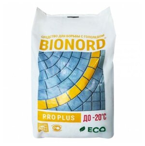 Реагент антигололедный Бионорд PRO PLUS 23кг, до -20С, мешок (с добавлением мраморной крошки)
