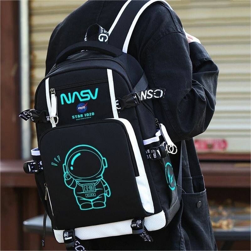 Рюкзак ранец школьный для мальчиков  для девочек Космонавт / рюкзак мужской  женский  черный  спортивный  детский