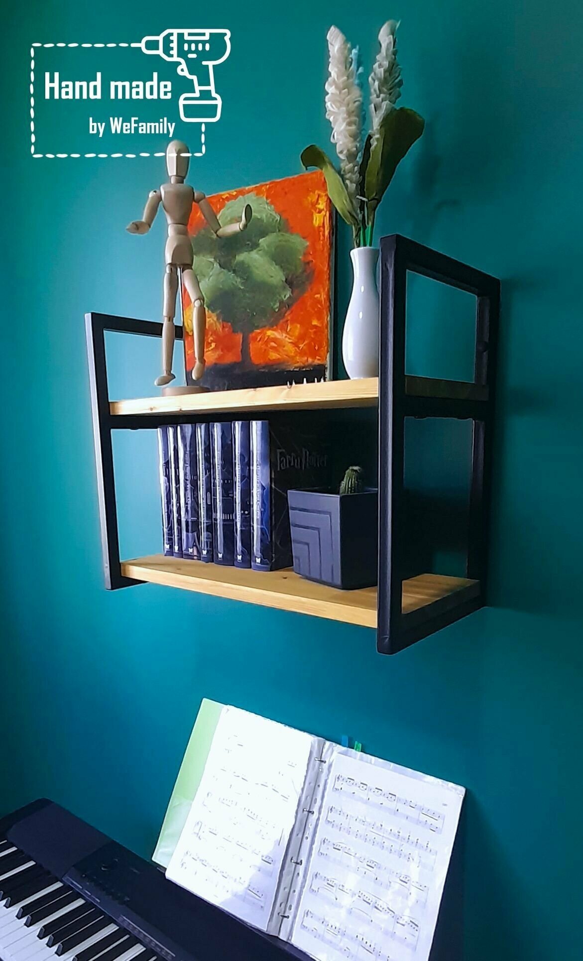 Полка настенная WeFamily "Лофт Дизайн" для книг, цветов. (сосна) - фотография № 2