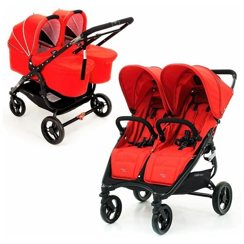 Универсальная коляска для двойни Valco Baby Snap Duo (2 в 1), Wine, цвет шасси: черный