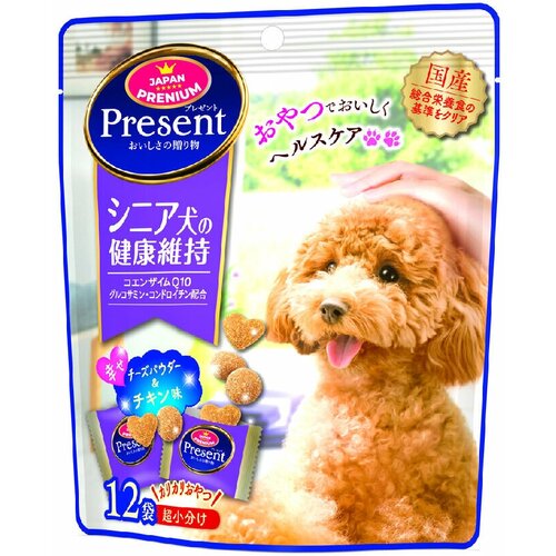 Лакомство для собак хрустящее Japan Premium Pet PRESENT с глюкозамином для укрепления суставов для пожилых собак. зооник полезное лакомство для собак лакомство для собак лакомства для собак