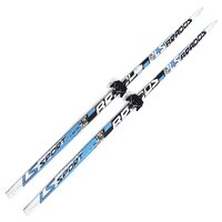 Лыжи беговые пластиковые 75 мм 180 степ (без палок), Brados LS Sport 3D black/blue