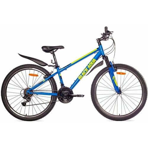 Велосипед взрослый горный BLACK AQUA Cross 1661 V синий-лимонный 18 скоростей колёса 26