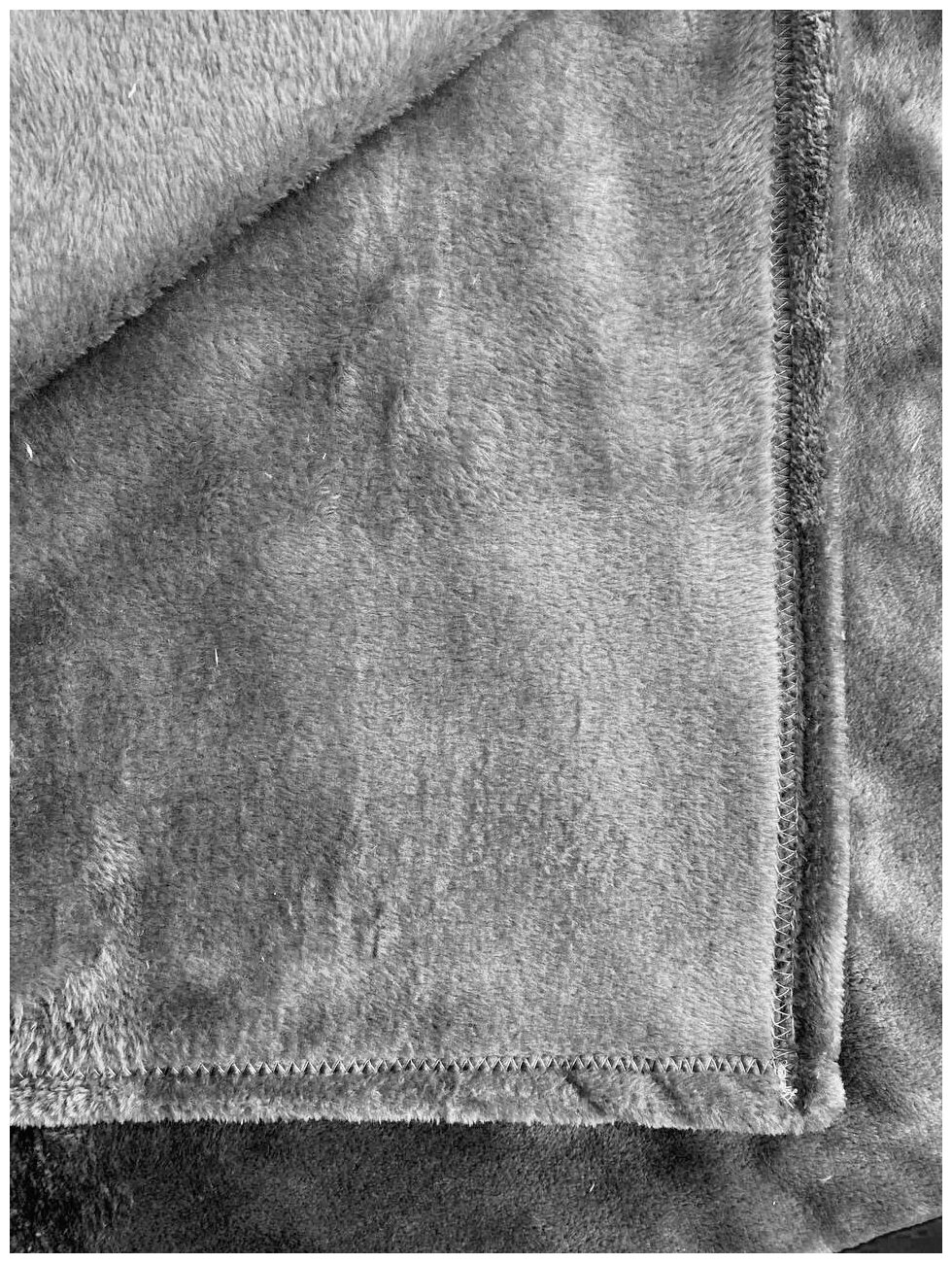 Плед 200х220 см пушистый темно-серый, покрывало на кровать, Витэлия - фотография № 4