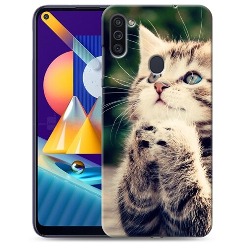 фото Дизайнерский пластиковый чехол для samsung galaxy a11 котята 100gadgets