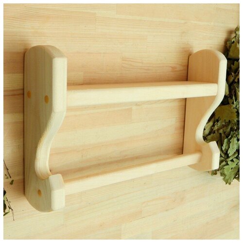Полка под шампунь с перекладиной под полотенце 44х29х9см липа Добропаровъ 644₽