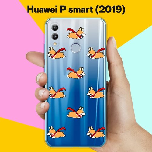 Силиконовый чехол Корги с шарфом на Huawei P Smart (2019) силиконовый чехол корги лежит на huawei p smart 2019