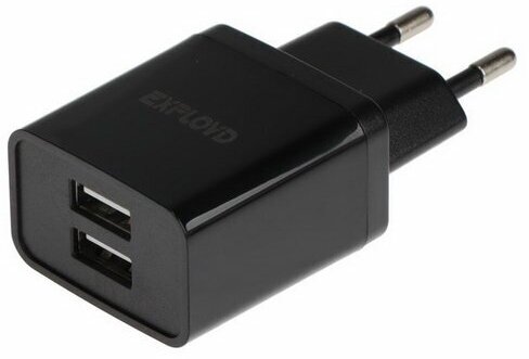 Сетевое зарядное устройство EX-Z-610, 2 USB, 3.1 А, черное
