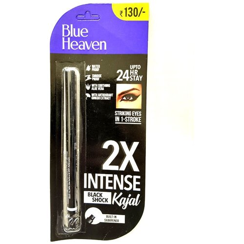 Soft Kajal 2X INTENSE Black Shock KAJAL Blue Heaven Мягкий каджал в карандаше подводка для глаз с точилкой экстра черный Блю Хэвен 035 г 510₽