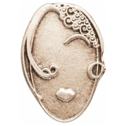 фото Брошь бижутерная лицо (замок-булавка, серебристый) 54628 otokodesign