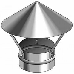 Зонт крышный, для круглых воздуховодов, D110(+) оцинкованная сталь
