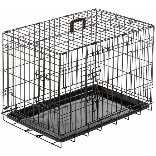 Клетка для собак двухдверная DUVO+ Pet Kennel Top Line SMALL, чёрная, 62х44х50см (Бельгия)