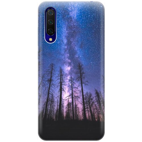 фото Re:pa накладка transparent для xiaomi mi 9 lite / cc9 с принтом "ночной лес и звездное небо"