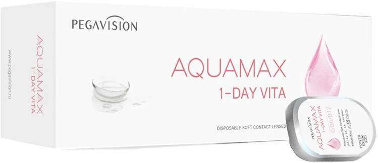 Контактные линзы Pegavision Aquamax 1 Day Vita, 30 шт., R 8,6, D -1,25