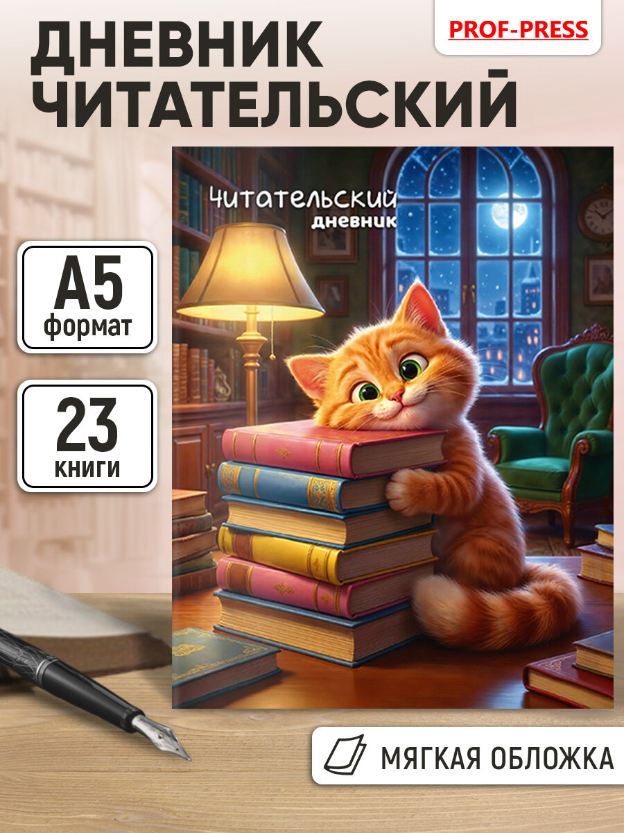 Читательский дневник для школьников и взрослых с обложкой Prof-Press