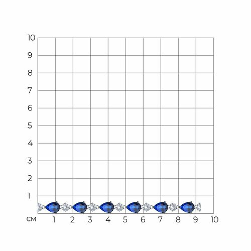 Браслет Яхонт, серебро, 925 проба, фианит, длина 16 см.