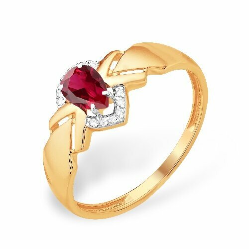 Кольцо Яхонт золото, 585 проба, бриллиант, рубин