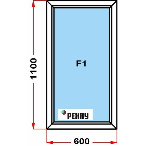 Окно из профиля РЕХАУ GRAZIO (1100 x 600), не открывающееся, 3 стекла