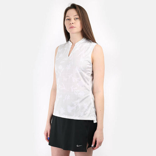 Поло NIKE Breathe Women's Sleeveless Printed Golf Polo, размер M, серый