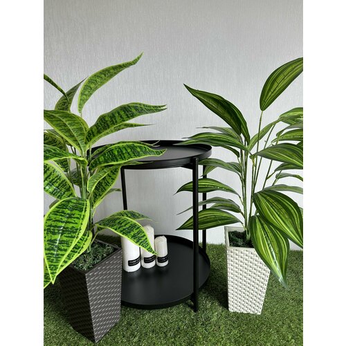 Цветы искусственные горшочные -80 см. Искусственная зелень в пластиковом напольном кашпо