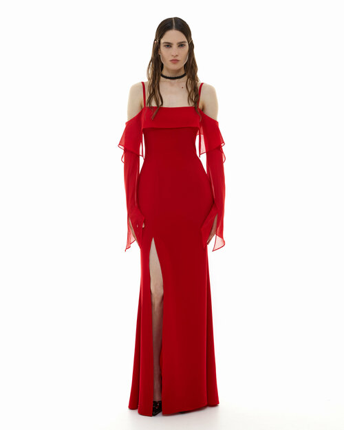Платье Sorelle, вечернее, прямой силуэт, макси, размер S, красный