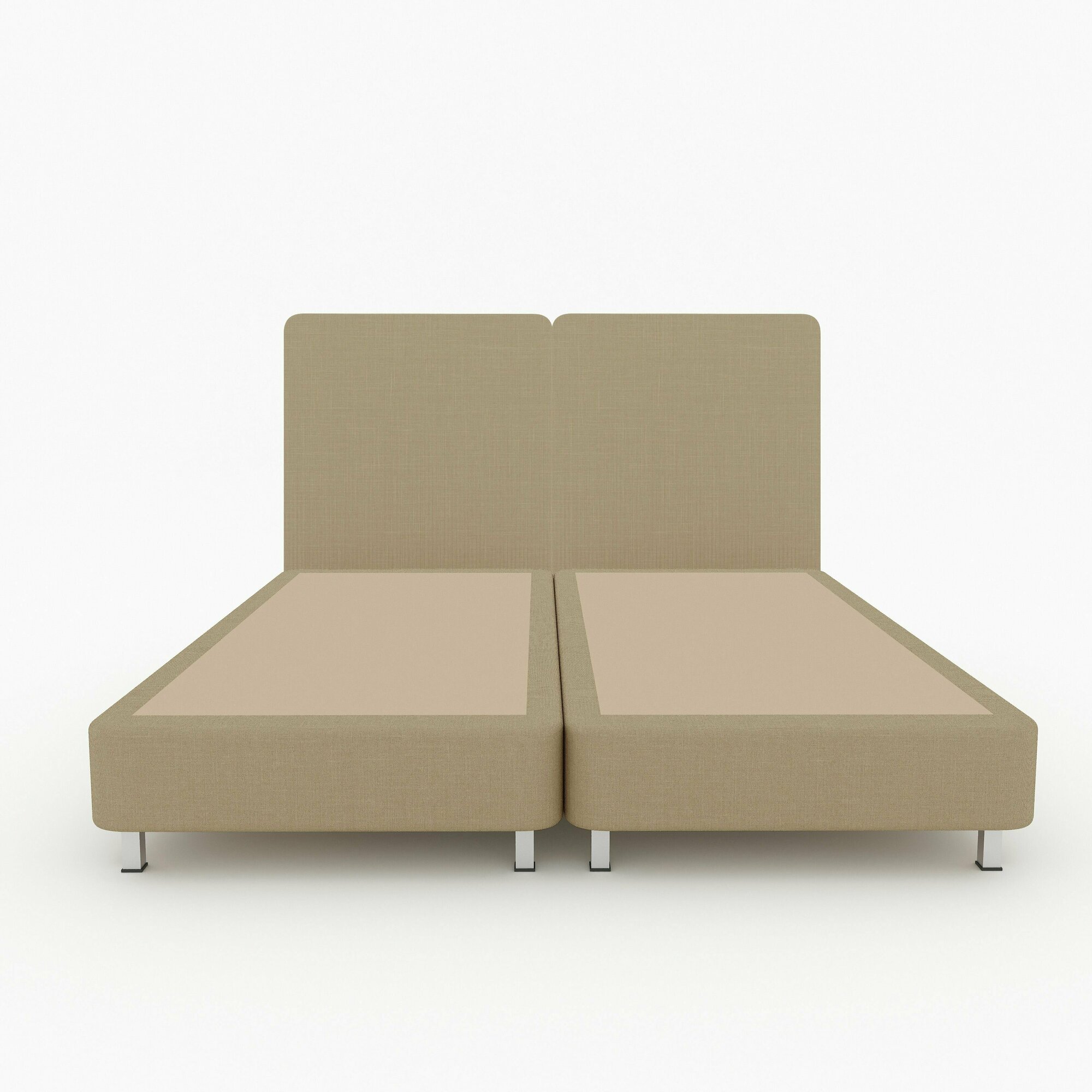 Двуспальная кровать BOX SPRING с Изголовьем 161х207 рогожка бежевая + спинка (кровать для гостиниц, отелей, хостелов)