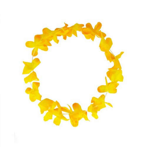 Гавайское ожерелье Цветочки, цвет желтый