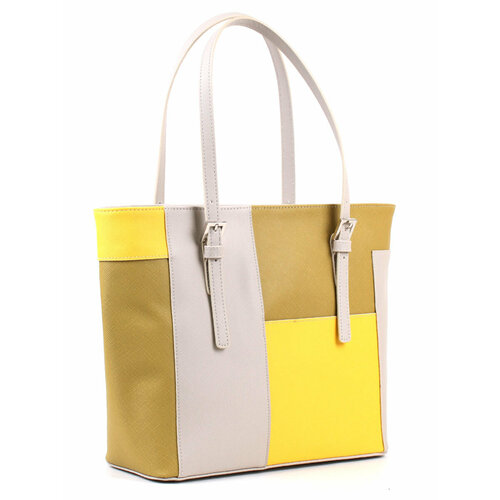 фото Сумка шоппер медведково, желтый, бежевый
