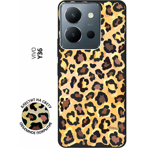 Матовый Soft Touch силиконовый чехол на Vivo Y36, Виво У36 с 3D принтом Cheetah черный матовый soft touch силиконовый чехол на vivo y36 виво у36 с 3d принтом yuri gagarin stickers черный