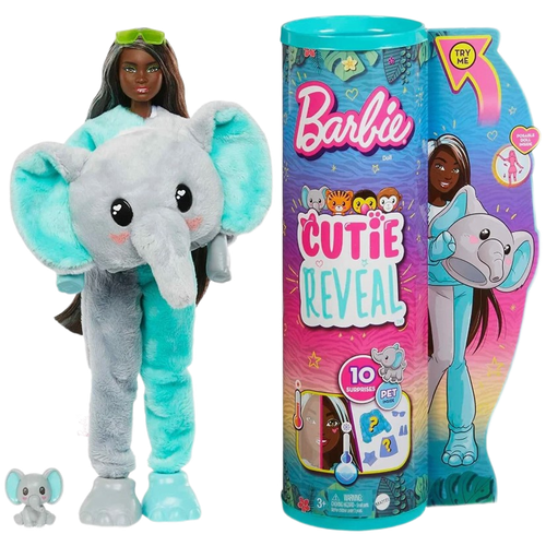 Кукла Barbie Cutie Revea Jungle Series, милашка-проявляшка Слон