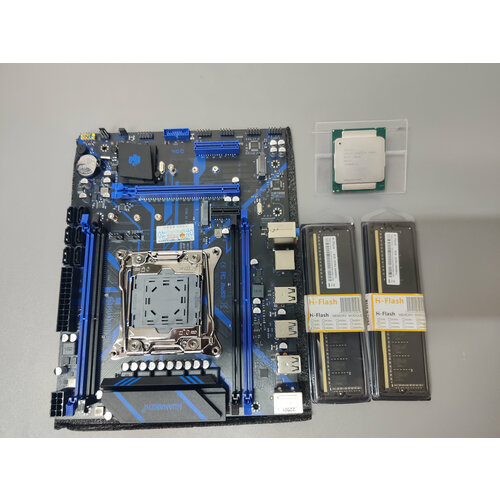 Комплект HUANANZHI X99 QD4 LGA 2011-3 / Xeon E5 2670v3 2.3 ГГц / H-Flash 16 Гб (2х8Гб) DDR4 2666 МГц