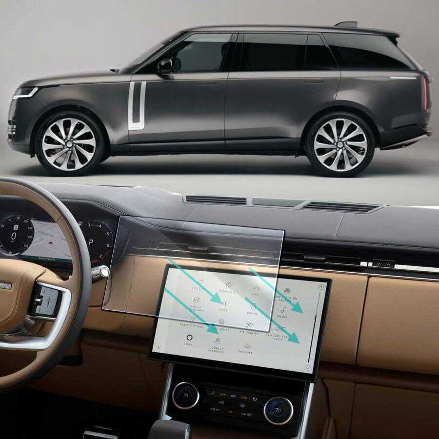 Защитное гибридное стекло Krutoff для экрана мультимедии Land Rover Range Rover 2022