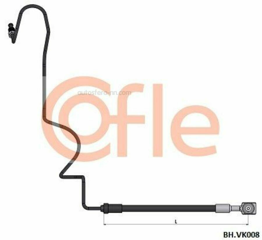 COFLE 92BHVK008 Шланг тормозной задн прав SKODA Octavia 96- / Rapid 12- \ VW Polo Sedan 12- / Golf IV 97- \ SEAT Toledo II 98- / Leon 99- \ AUDI A3 96-