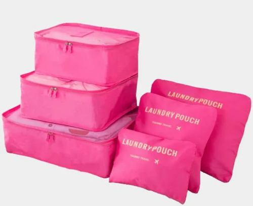 Комплект сумок Take Easy, 6 шт., 39х30х39 см, ручная кладь, розовый