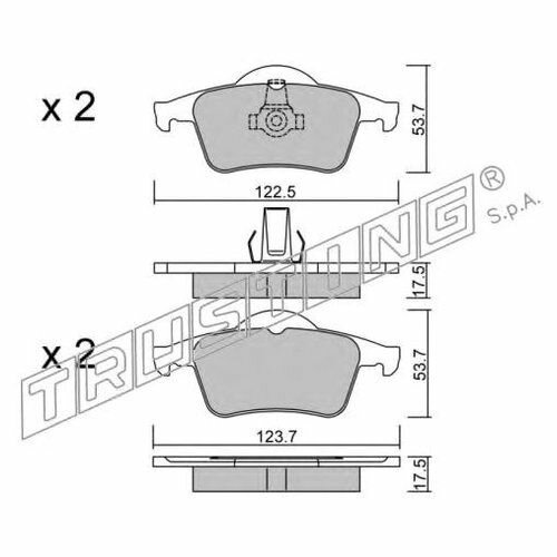 Комплект задних тормозных колодок Trusting 3570 для Volvo S60 I S80 I V70 II XC70