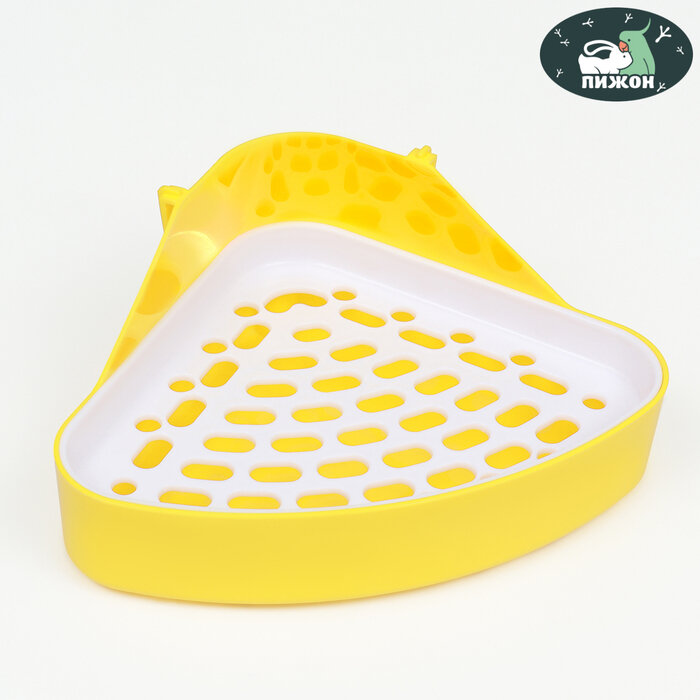 Туалет угловой для кроликов и хорьков 24 х 18 х 11 см жёлтый 10103824