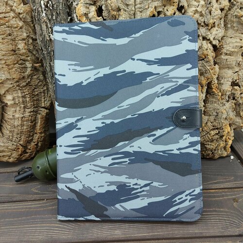 Папка для доклада документов с ручкой и блокнотом 50 л камуфлированная А4 милитари - 3 камыш синий 2545₽