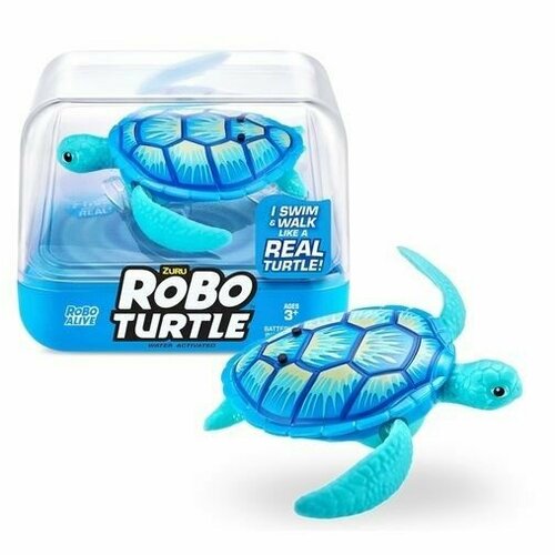 игрушка черепаха zuru robo alive интерактивная плавающая голубая Игрушка ZURU ROBO ALIVE Robo Turtle плавающая черепаха