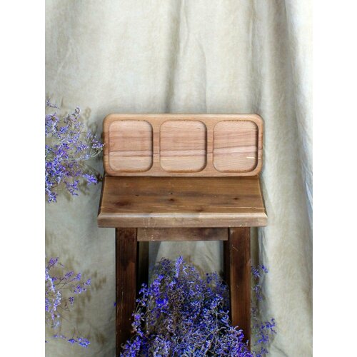 Сервировочная доска MZR, менажница, дерево бук, 30x16 см, прямоугольная, бежевая, эко