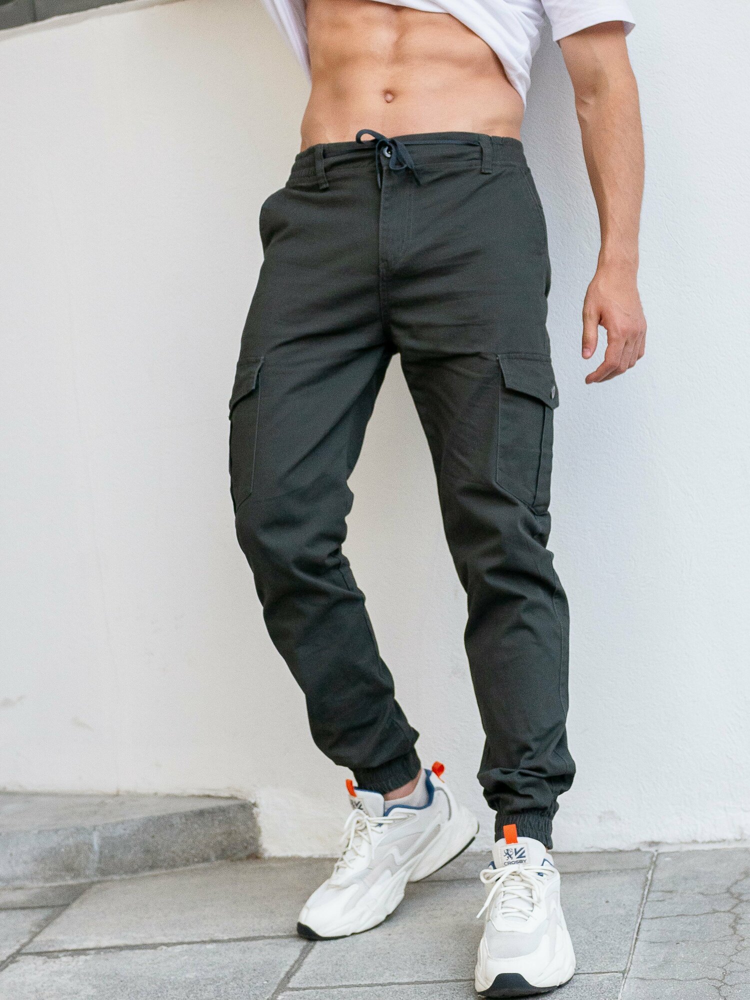 Брюки спортивные Jog's джоггеры с боковыми карманами, размер 42, серый