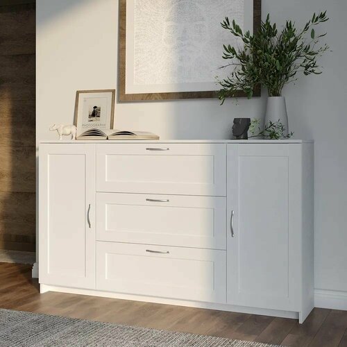 Сириус тумба 2 двери и 3 ящика 156х95 белая RU 18399₽