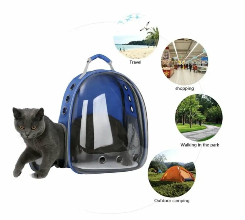 Изображение MILENI Рюкзак-переноска для кошек и собак с панорамным иллюминатором / Рюкзак переноска для животных