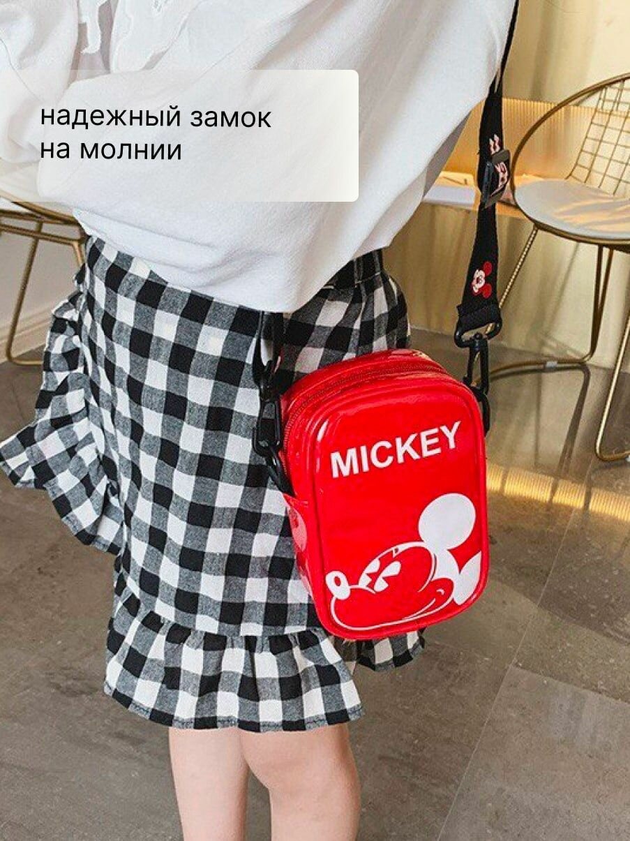 Сумка кросс-боди , фактура гладкая, лаковая, красный, белый — фото 1