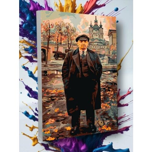 фото Картина "ленин коммунизм революция", холст на подрамнике, 40x50 см кисть и холст