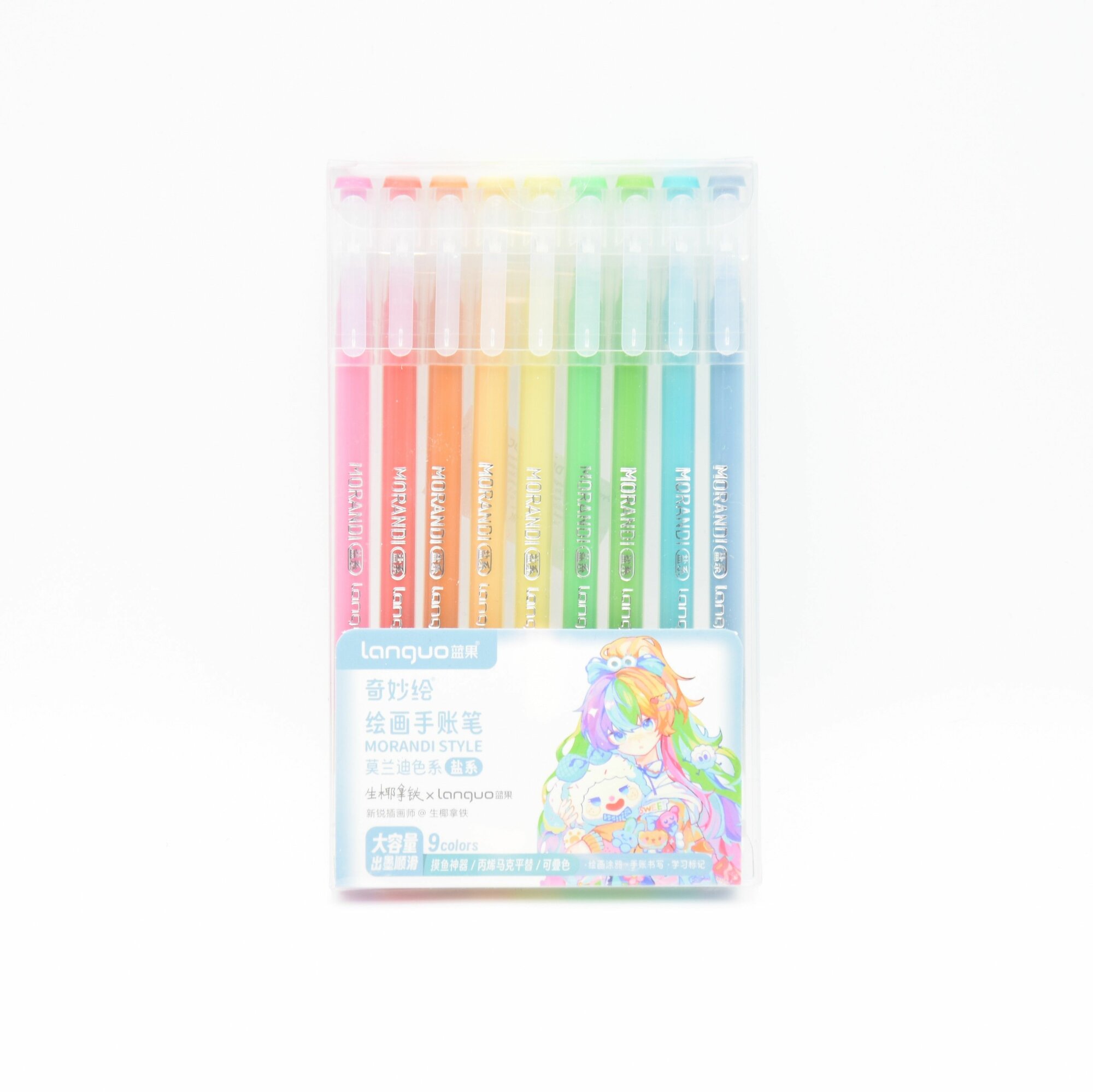 Набор ручек гелевых 9 цветов 06мм 