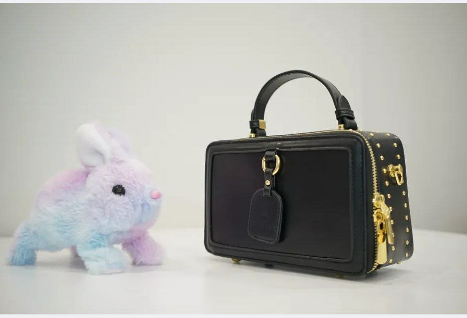 Комплект сумок багет , фактура гладкая, лаковая, черный