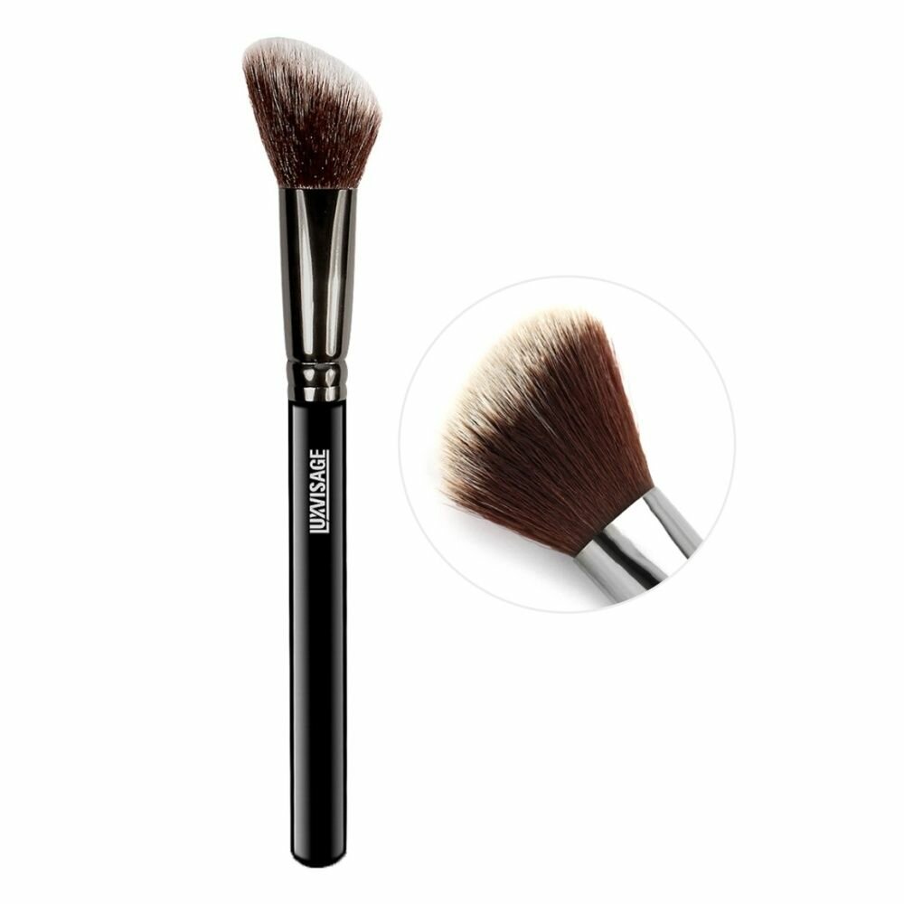 Кисть косметическая Luxvisage № 12, для контуринга лица, скошенная